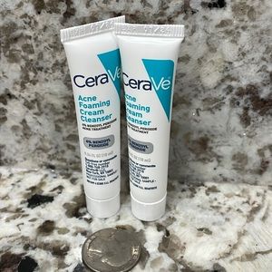 🍄6/$26 2pk Cerave acne foaming cream cleansers mini NWT